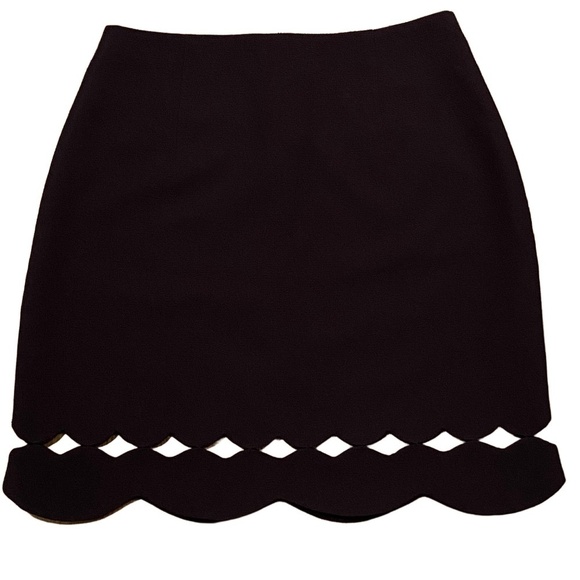 CLUB MONACO Atrina Blue Cut Out Scalloped Hem High Waist Skirt Old Money 6 - Picture 4 of 12